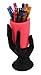 ARAD Phone Stand for iPhone and iPad, Book Holder Hand Statue Art (Black/Pink)