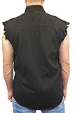SHORE TRENDZ BLACK Basic Plain Sleeveless Denim Biker Shirt (2X)