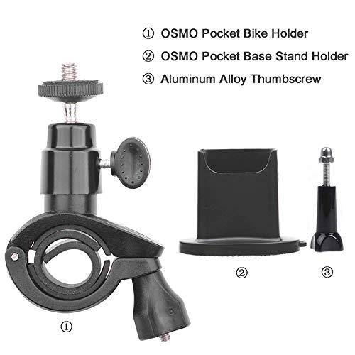 Bicycle Handlebar Mount Holder Compatible with DJI Osmo Pocket Camera Motorcycle Bike Accessories Bracket 360Â° Rotatable Ball Head with Gimbal Stabilizer Base Stand Adapter