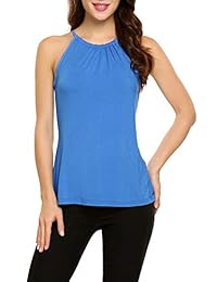 SoTeer Camisola de algodón suelta para dama, casual, cuello en V, tallas S-XXL