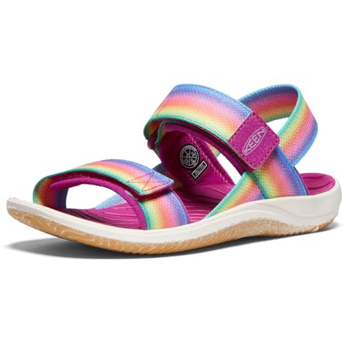 KEEN Kids' Elle Backstrap Adjustable Comfortable Durable Open Toe, Rainbow/Fest…