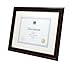 kieragrace Lucy Document Frame, 11 by 14-Inch, Matted to 8.5 by 11-Inch, Dark Brown with Gold Beading