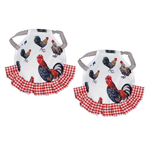 EVTSCAN 2 STK. Hühnersattel Hen Schürze Feather Fixer Wing Back Protector Hen Schürze mit elastischen Trägern(C) – Bild 4