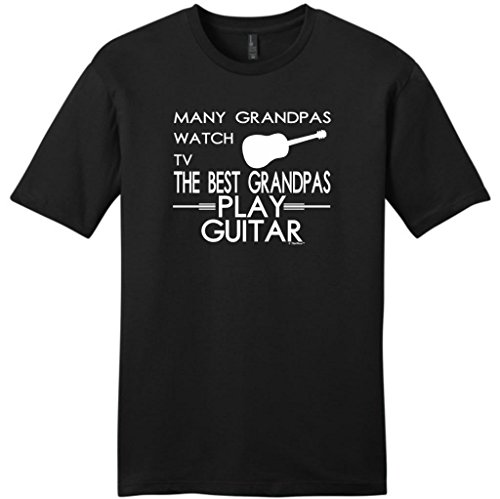 Many Grandpas Watch TV Best Grandpas Play Guitar Young Mens T-Shirt 2XL Black