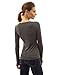 PattyBoutik Women's Notch Neck Buttons Trim Top (Dark Heather Gray S)
