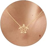 Gold Necklace for Women, 14k Gold Butterfly Necklaces Simple Turtle Necklace Gold Airplane Necklace Cat Necklace Interlock PaperClip Necklace for Women Trendy Cute Necklace Gold Jewelry for Women