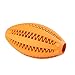Dog's Chew Toy Dogs Teeth Cleaning Toy [Bite Resistant][Non-Toxic Soft]Jakpak Dog Chew Toys and Teeth Cleaning Balls Teething Rubber Bones for Pet Funny Chew Rugby Football Toy for Dogs Orange