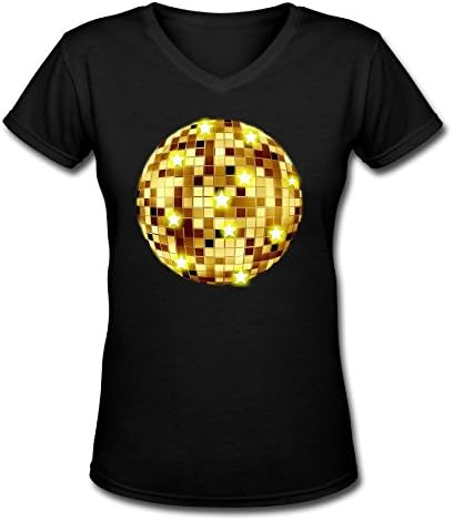 LODR HESR Gold Disco Ball Music Lover Gifts Sport Women's Cool V-Neck Tee Basic T-Shirt