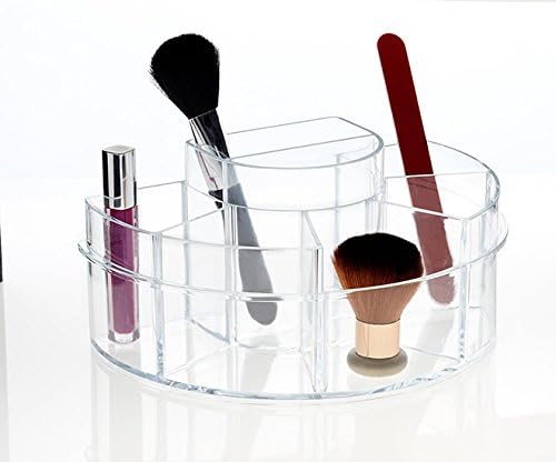 GROOVI BEAUTY Acrylic 7-Compartment Vanity Makeup Organizer - Great Compact Storage Container for Cosmetics, Vanity, Bathroom and Office Supplies
