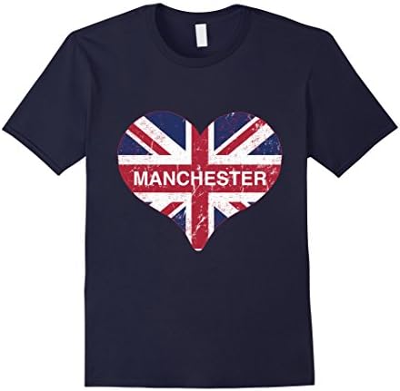 Mens I Love Manchester England T-Shirt 2XL Navy