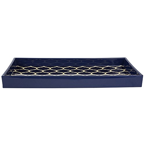 Home Basics Lattice Navy Vanity Tray Pricepulse