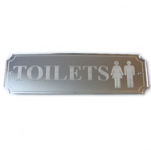 Super Cool Creations Toilets Sign - Classic Design Toilet Plaque - 60cm x 28cm