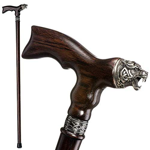 Fancy Walking Canes for Men Celtic Bear Stylish Men's Wooden