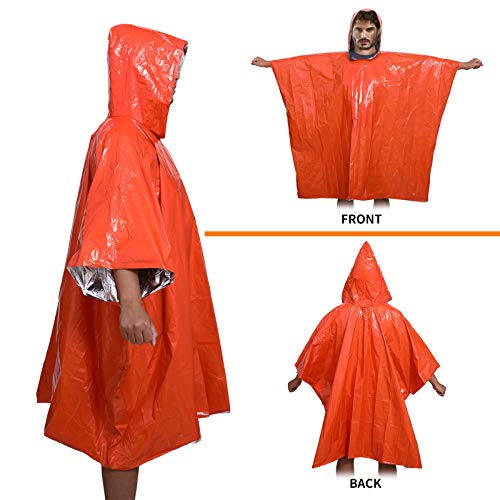 ANTARCTICA Emergency Blanket Poncho 4 Pack Lightweight Waterproof