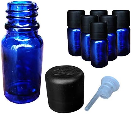 10ml Glass Essential Oil Bottles Cobalt with Euro Dropper (Set of 6)
