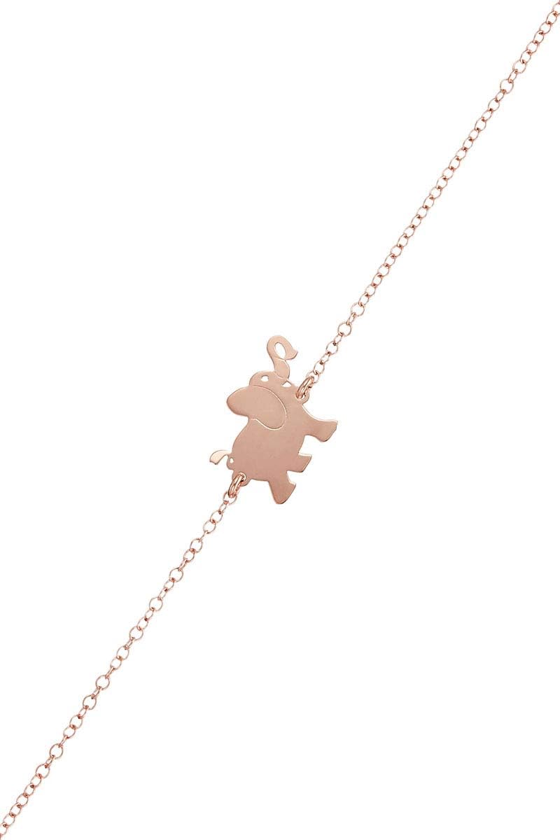 Cordoba Jewels | Rose Gold Plated 925 Sterling Silver Bracelet with Elephant Rose Gold Design