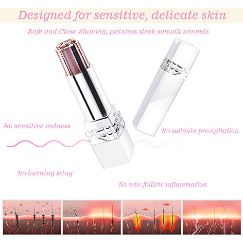 Facial Hair Removal For Women,Painless Professional Facial Hair Remover Electric Shaver For Face Lips Chin Cheeks Arm,Waterproof Razors Epilator Hair Removers For Women Face (White)