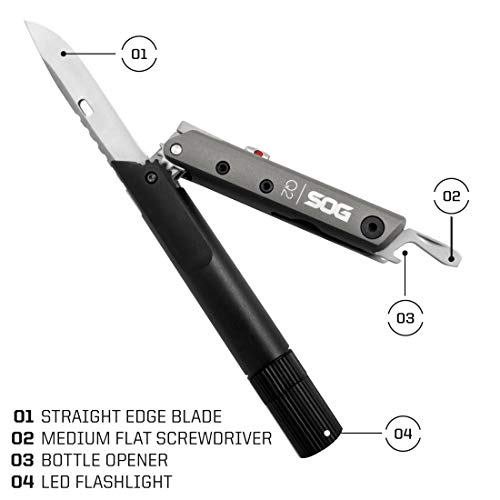 SOG Multitool EDC Pen Light Baton Q2 LED Flashlight with EDC Knife