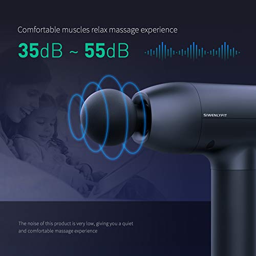 SIWENLYFIT Muscle Massage Gun, Handheld Deep Tissue Massager Electric Quiet Portable Massage Gun for Pain Relief, Speed Adjustable Professional Body Percussion Muscle-Relax Puncher Fascia Gun