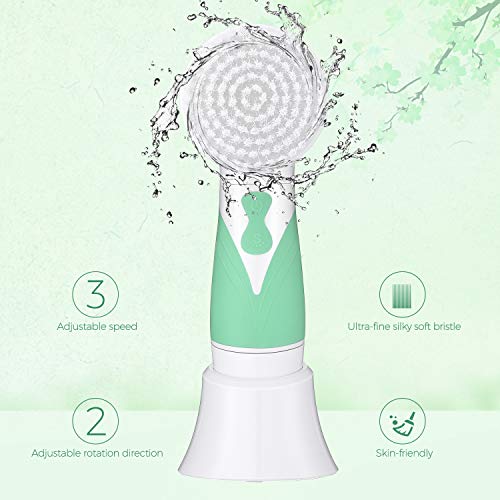 SKM 5 in 1 Facial Cleansing Brush Set, Multifunctional Electric Facial and Body Cleansing Spin Brush Set with 5 Brush Heads for Deep Cleansing, Gentle Exfoliating, Removing Blackhead for Face and Body - Thumbnail 3