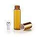 Simple-E 10pcs 5ml Amber Roll on Glass Bottles Essential Oil Steel Metal Roller Ball Gold Alloy Cap Portable for Travel