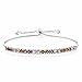 925 Sterling Silver Genuine Multi-Color Tourmaline 2.00 Cttw 3.25MM Round Cut Fully Adjustable Bracelet