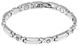 Sabona Lady Executive Silver Gem Magnetic Bracelet, Size Large