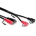 HOSA CRA-202DJ Stereo RCA to Right-Angle Stereo RCA Cable with Ground Wire, 2 meter