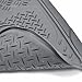 BDK MaxDuty Rubber Floor Mat for Car, SUV,Van & Truck - Super Heavy Duty Rubber , Trim to Fit & 3 Piece (Gray)