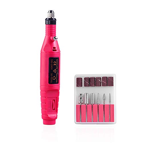 Shelloloh Electric Nail Drill Kit, Professional Portable Toe Nail Care Manicure Set for Polishing, Sanding, Removing Gel and Acrylic Nail
