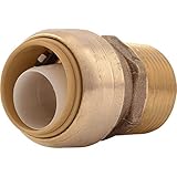 SharkBite U134LFA Straight Connector Plumbing, Male 3/4 in, MNPT, PEX Fittings, Push-to-Connect, Copper, CPVC, 3/4-Inch by 3/4-Inch