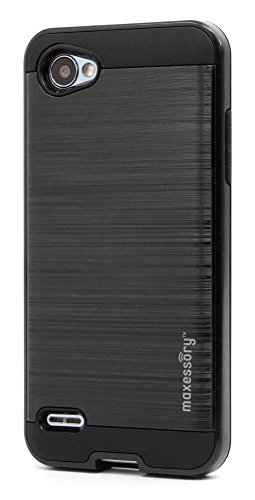 LG Q6 Case, LG Q6 Mini Case, LG Q6 Plus Case Maxessory [Metro] Premium Ultra-Thin Protective Armor Shell w/Slim Dual Layer Corner Hybrid Protective Silicone Cushion Cover Black For LG Q6