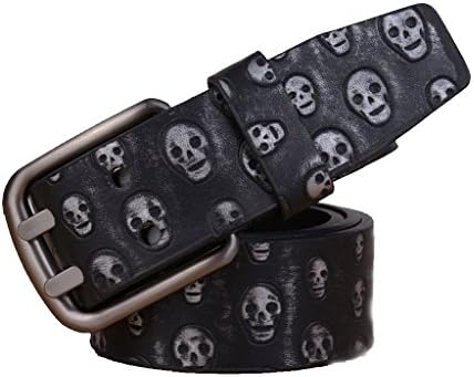 Men's PU Leather Two-Pronged Buckle Belt 38mm Leather Up to 43inch