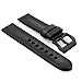 StrapsCo Vintage 4mm Thick Leather Watch Strap w/ PVD Matte Black Pre-V Buckle