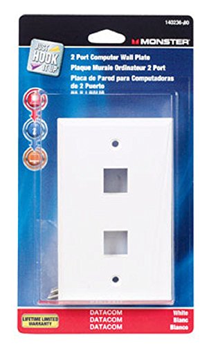 WALLPLATE 2-PORT WHITE by MONSTER JHIU MfrPartNo 140236-00