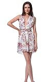 Moxeay Different style Cross/Halter Straps Backless Sexy Jumpsuit Romper,Floral Printing,S