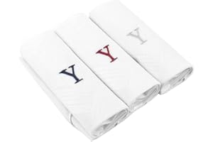 MODA DI RAZA Handkerchiefs for Men, 3 Piece Set Cotton Hanky, Monogrammed, Initial Handkerchiefs, Pocket Square For Men