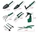 Clothink Garden Tools Set for Family – Portable 10 Pieces in 1 Toolbox Garden Tools Set Organizer for Family Parent-Child Women Men, Gardening Tools Kit Organizer Green Colorthumb 2