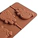 Wocuz Silicone Chocolate Lollipop Mold Candy Mold Ice Cube Tray, Snowflake Christmas Tree Snowman, Set of 2