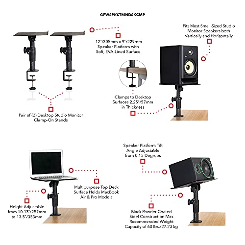 Gator Frameworks Desktop ClampOn Studio Monitor and Speaker Stand