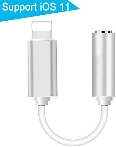 Adapter Earphones Accessories for PhoneX/8/8 Plus7/7 Plus&amp;ipod&amp;ipad,3.5mm Audio Adaptor.Female Headphone Lighneing Jack Adapter.(Support 10.3/11System) (silver)