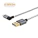 CableCreation [2-Pack 6.5 Feet Left Angle Micro USB 2.0 Braided Cable, 90 Degree Vertical Left USB 2.0 A Male to Micro USB Male with Aluminium Case,2Meters, Space Gray