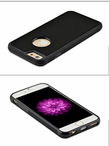 Anti-gravity Selfie Magical Nano Sticky Suction Silicone Cover Case for iphone 7 (Black with hole for Iphone 7)