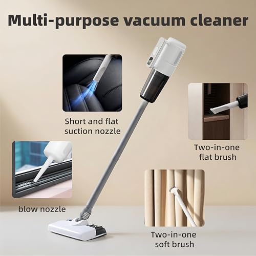 Lullaxx Cordless Vacuum Cleaner, 5-in-1 Dry And Wet Mop Combo, Handheld Vacuum And Mop Combination, Can Stand Upright, Large-Capacity Dust Cup, Suitable For Pet Hair, Carpets And Hard Floors.