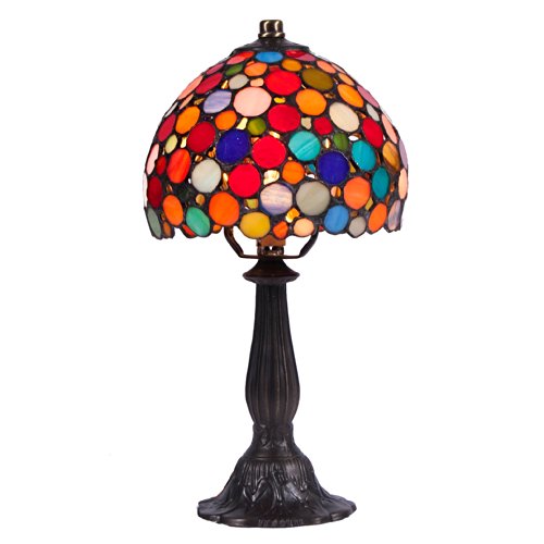 Small Colorful Tiffany Style Accent Table Lamp
