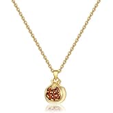 ONLYJUMP 14K Gold Plated Pomegranate Fruit Necklace for Women Rhinestone Grape Pineapple Strawberry Pendant Necklaces Cute Dainty Fruit Necklaces Personalized Jewelry Gift
