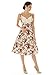 1950s dress Polka Flower Pattern Retro Vintage Style Cocktail Party Swing BEIGE S