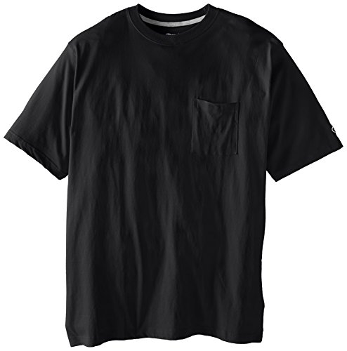 Champion men s big-tall jersey pocket t-shirt, black, 2x/tall