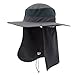 Home Prefer Men's Sun Hat Mesh Bucket Hat Detachable Neck Face Flap Hat Boonie Hat Charcoal