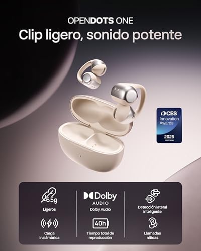 OpenDots One Auriculares Open-Ear Clip-on, Bluetooth 5.4, 6,5g, Gris — foto 2 de 8